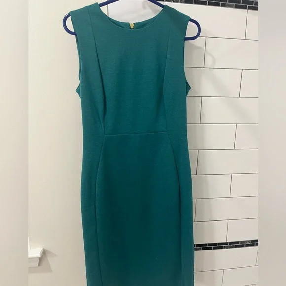 green emerald velvet dress Calvin Klein Womens Jewel Neck Knee Length Midi Dress Green 2 at Amazon  Women's Clothing store main image 0